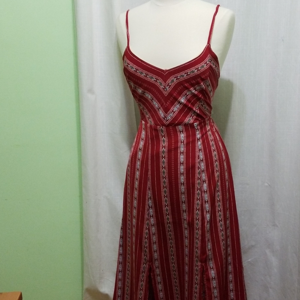 Red patterened resort dress